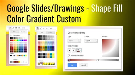 I know how to change the opacity of an image, but how do i change the opacity of just a regular shape? Google Slides Drawings - How to Shape Fill Color Gradient ...