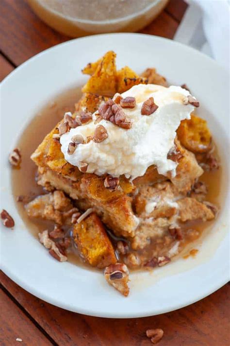 Pumpkin Bread Pudding With Caramel Sauce Joes Healthy Meals