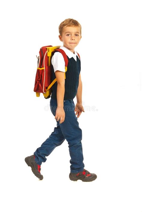 Boy Walking To School Stock Photo Image Of Study Ready 34177602