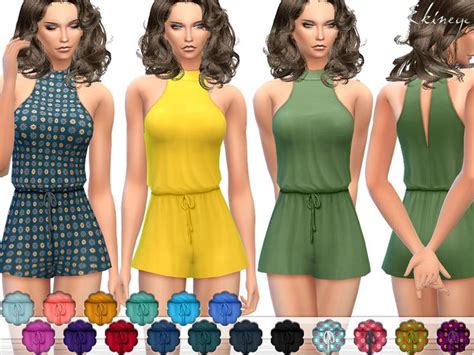 The Sims Resource Sleeveless Mock Neck Romper Sims Rompers Sims 4