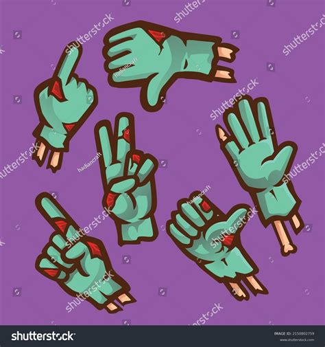 set cartoon zombie hands various gesture stock vector royalty free 2150802759 shutterstock