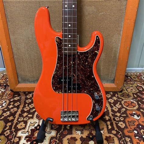 Vintage 1983 Fender Squier Precision Bass Red JV Japan Guitar