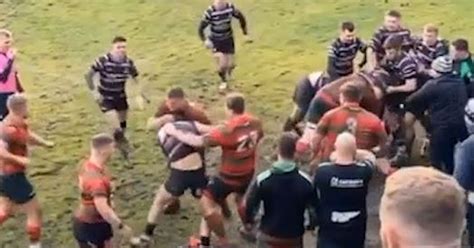 Shocking Scenes As Huge Brawl Breaks Out In Welsh Rugby Derby And Four Players Get Red Cards