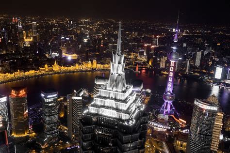 Jin Mao Tower Skyscraper In Shanghai China By Leslinliu