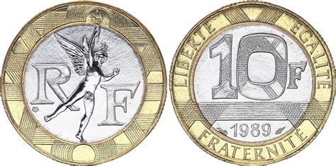 Coin France 10 Francs Genius  UNC  Bimetal