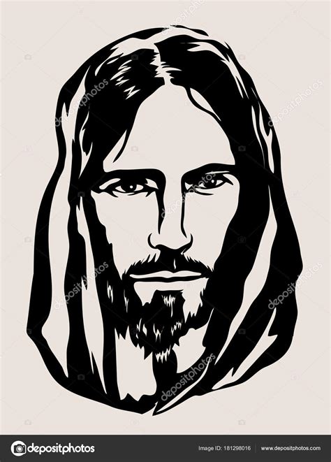 Yesus Kristus Wajah Gambar Vektor Seni Desain — Stok Vektor
