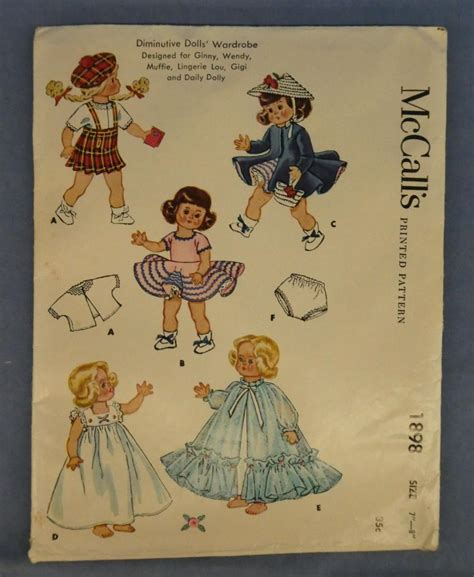 Mccalls 1898 Pattern Patterns Nice Twice Dollshop