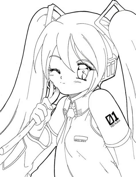 Printable Hatsune Miku Coloring Pages Anime Coloring Pages