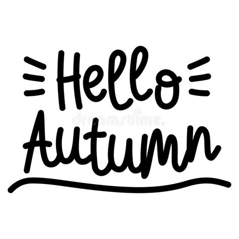 Hand Drawn Lettering Hello Autumn On White Background Vector