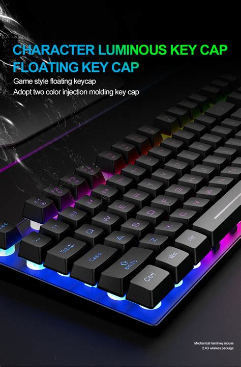 Ziyoulang T87 24g Wireless Keyboard Mouse Combo 87 Keys Mixed Color