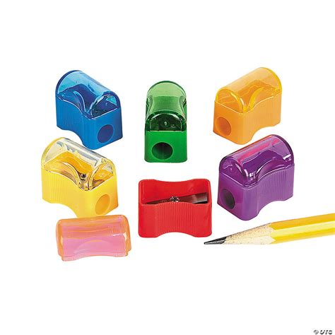 Bulk 72 Pc Bright Pencil Sharpeners With Caps Oriental Trading