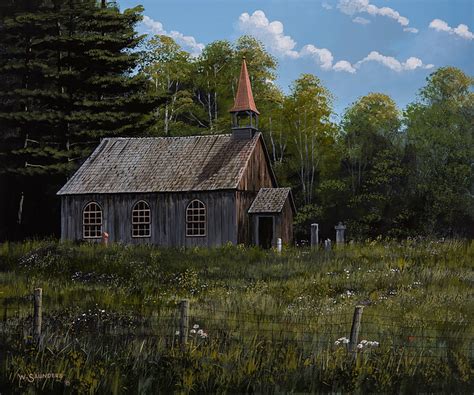 Old Country Church Painting At Explore Collection