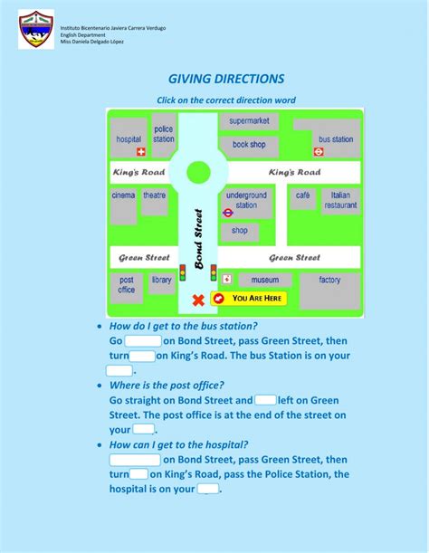 Giving Directions Activity For Grade 5 Grade 6