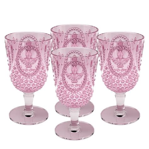 Elle Decor Acrylic Wine Goblets Set Of 4 15 Ounce Unbreakable Acrylic Wine Glasses