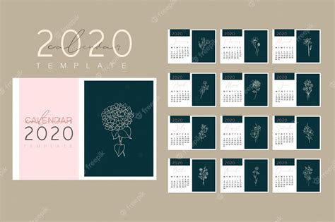 Premium Vector 2020 Calendar Design Ready To Print