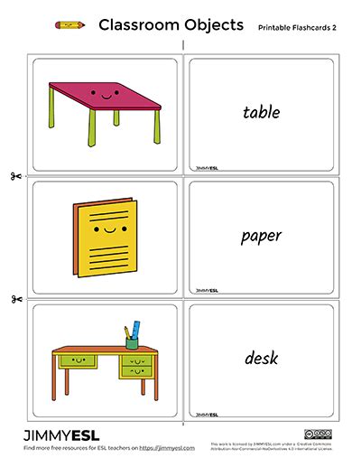 School And Classroom Objects Esl Vocabulary Worksheets And Flashcards
