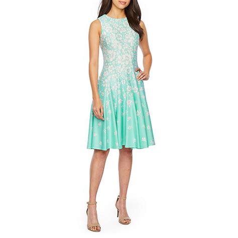 Danny And Nicole Sleeveless Floral Fit And Flare Dress Jcpenney Fit