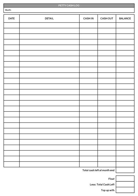Free Printable Cash Register Balance Sheet
