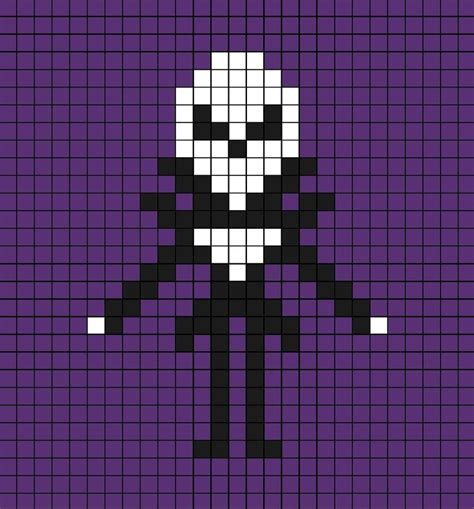A Pixel Art Template Of Jack Skeleton Easy Easy Perler Bead Patterns
