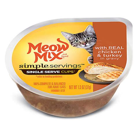 Yes, that means with meow mix's wet food, you won't need to go through the pain of trying to scrape every last morsel up. Meow Mix® Simple Servings Cat Food | cat Wet Food | PetSmart