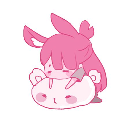An Anime Character With Pink Hair Holding Onto A Stuffed Animal