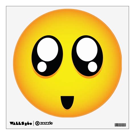 Super Adorable Big Eyes Emoji Wall Decal Zazzle