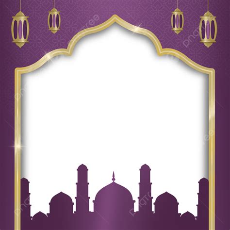 Islamic Twibbon Png Transparent Premium Purple Islamic Twibbon Border