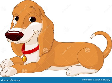 Cute Lying Dog Stock Vector Illustration Of Pets Happy 14146096
