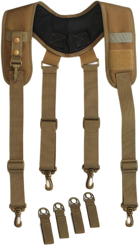 Tactical Duty Belt Harness Padded Adjustable Tool Belt Suspenders With