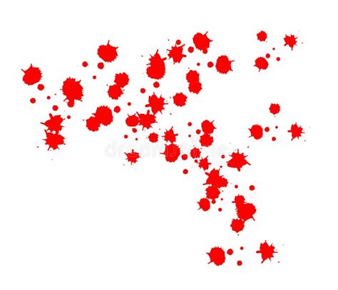 Drops Of Blood Red Blood Splashes Drops And Trail Isolated On White