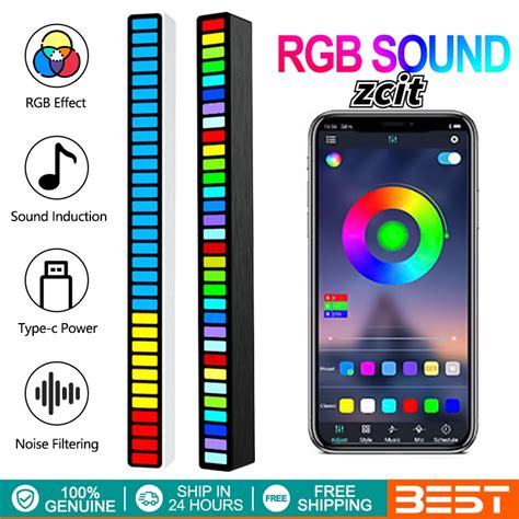 Rgb Music Rhythm Light Rechargeable Car Colorful Ambient Light Sound