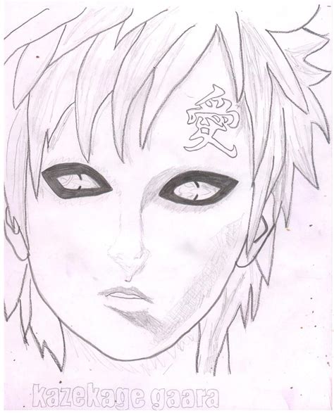 Line Art Of Gaara From Naruto By Rachel90210 On Deviantart