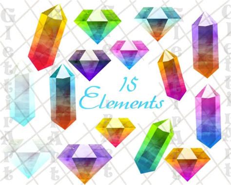 Crystal Clipart Diamond Clipart Gemstones Clipart Gems Clipart For