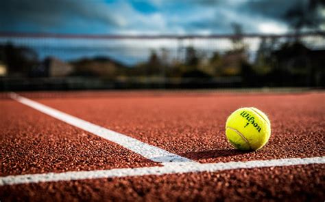 Download Wallpapers Tennis Court Tennis Yellow Tennis Ball Court With A Hard Surface For