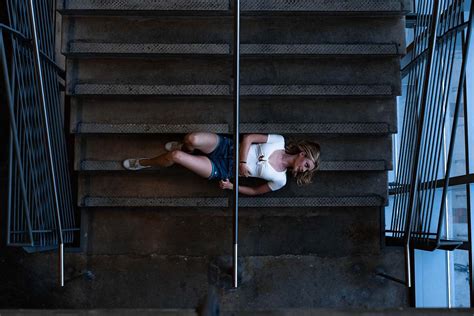 Person Woman Lying On Stairs People Image Free Photo