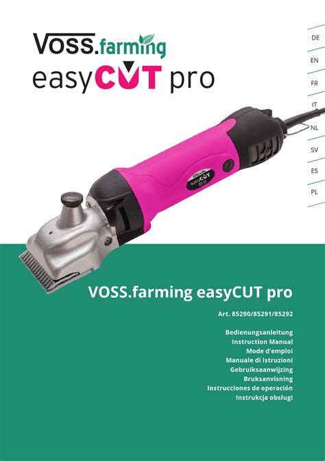 Vossfarming Easycut Pro Instruction Manual Pdf Download Manualslib