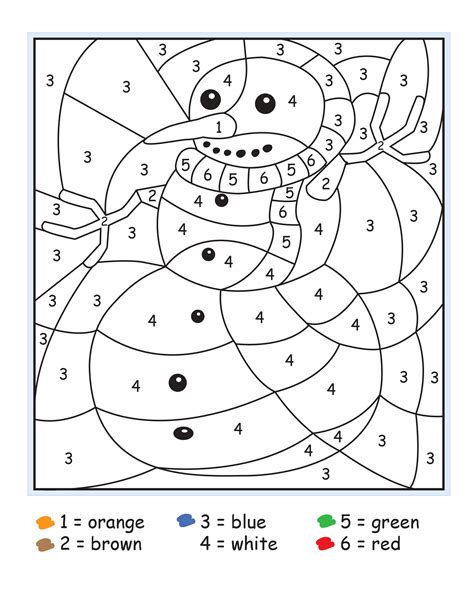Free Color By Numbers Worksheets For Kindergarten