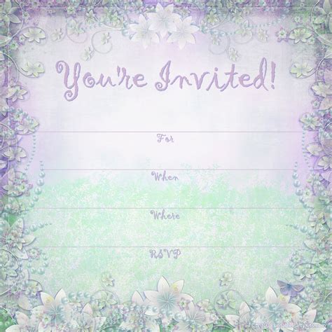 Dance parties are the most common types of themed party concepts that people in various age groups want to have. Free Printable Party Invitations: Enchanted Garden Summer ...