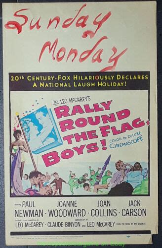 Rally Round The Flag Boys Movie Poster Paul Newman 1958 Window Card Ebay