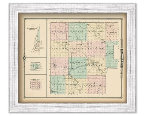 Marquette County Wisconsin 1878 Map Replica Or Genuine Etsy
