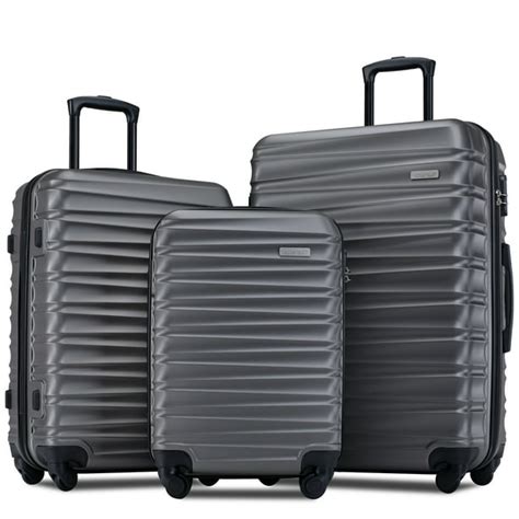 Segmart 3 Piece Luggage Sets With Double Spinner Wheels Durable Abs