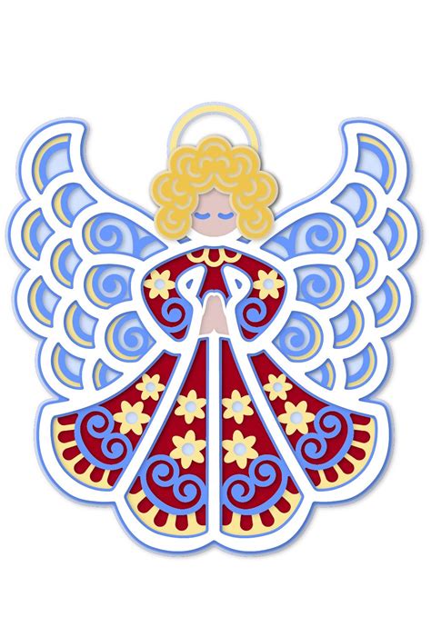 3d Layered Angel Mandala Christmas Angel Svg For Cricut