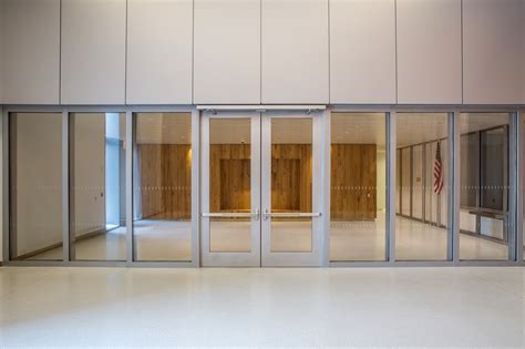 fire resistive blast rated glass walls provide vision transparency