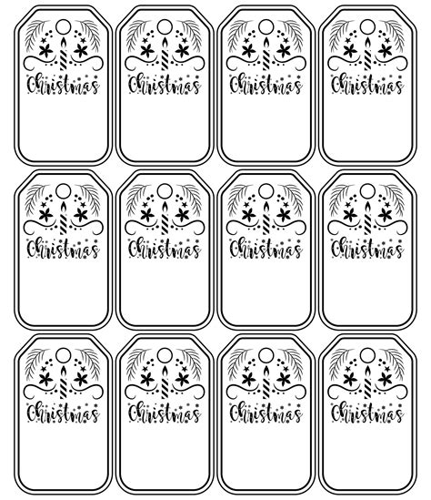 Best Black And White Printable Christmas Tags Pdf For Free At Printablee