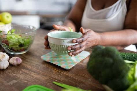 Close Up Of Female Hands That Holding Bowl Stock Image Image Of