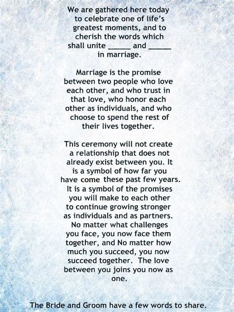 Sample secular wedding ceremony script. Wedding script | Wedding officiant script, Wedding ...