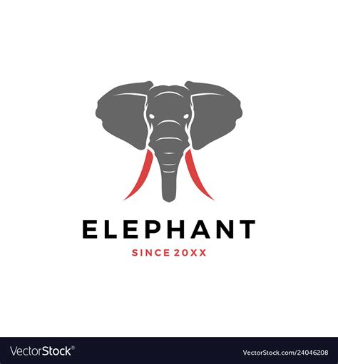 Elephant Head Logo Icon Royalty Free Vector Image