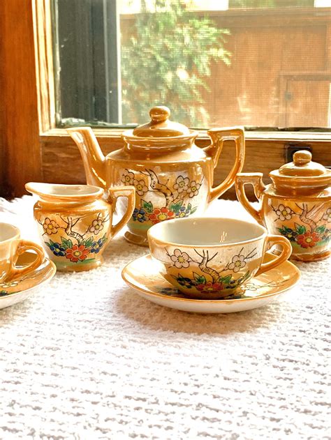 Vintage Tea Set Occupied Japan Collectibles Hkato Ceramics Etsy