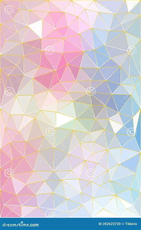 Rainbow Prism With Golden Line Low Polygon Background Abstract