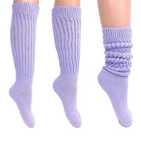 Aws American Made Womens Heavy Slouch Socks Lilac Size To